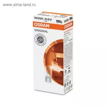 Лампа автомобильная Osram, W5W, 24 В, 5 Вт, 2845