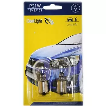 Лампа автомобильная, P21W/BA15S, Clearlight