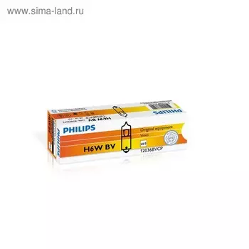 Лампа автомобильная Philips Blue Vision, H6W, 12 В, 6 Вт, 12036BVCP