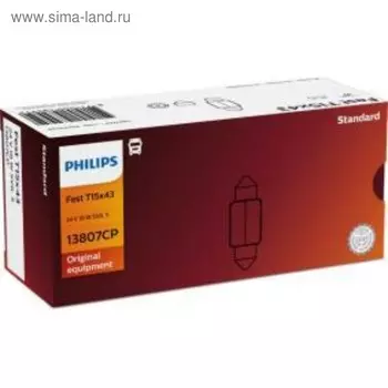 Лампа автомобильная Philips, Fest T15x43, 24 В, 18 Вт, (SV8,5), 13807CP