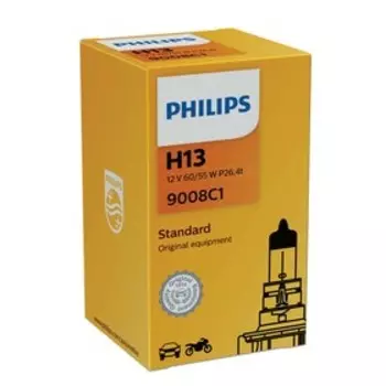 Лампа автомобильная Philips, H13, 12 В, 60/55 Вт, 9008C1
