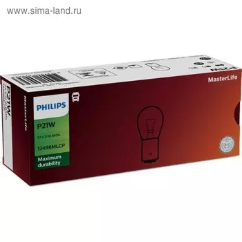 Лампа автомобильная Philips MasterLife, P21W, 24 В, 21 Вт, 13498MLCP