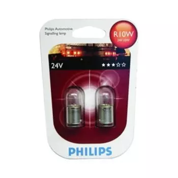 Лампа автомобильная Philips, R10W, 24 В, 10 Вт, набор 2 шт, 13814B2
