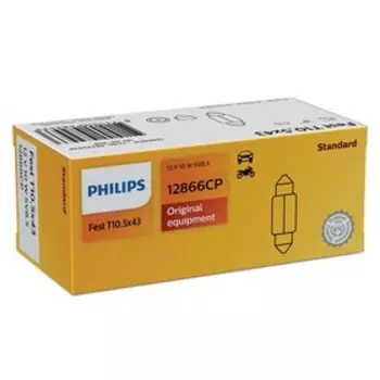 Лампа автомобильная Philips, T10.5, 12 В, 10 Вт, (SV8,5-41/11), 12866CP