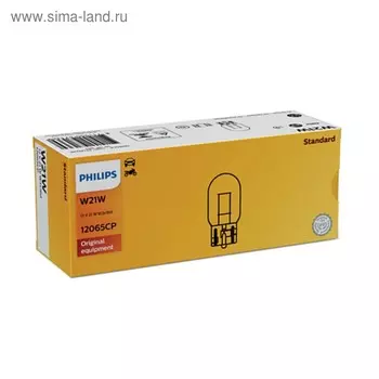 Лампа автомобильная Philips, W21W, 12 В, 21 Вт, (W3x16d), 12065CP