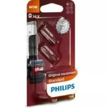 Лампа автомобильная Philips, W5W, 24 В, 5 Вт, набор 2 шт, 13961B2