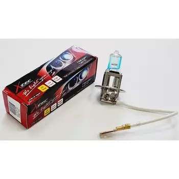 Лампа галогенная H3 12 В, 55W, PK22s, Neon Blue, белый свет, голубой оттенок