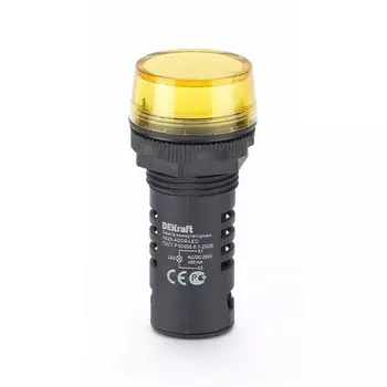 Лампа коммутационная ADDS ЛК-22 d22мм 220В AC/DC желт. LED DEKraft 25120DEK