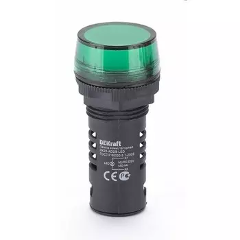 Лампа коммутационная ADDS ЛК-22 d22мм 220В AC/DC зел. LED DEKraft 25118DEK