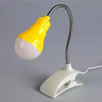 Лампа на прищепке "Свет" желтый 13LED 1,5W провод USB 4x9x31,5 см