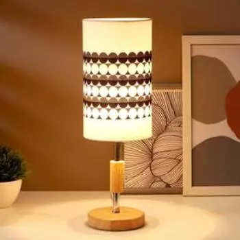 Лампа настольная 16010/1 E14 40Вт дерево-хром 12,5х12,5х39 см