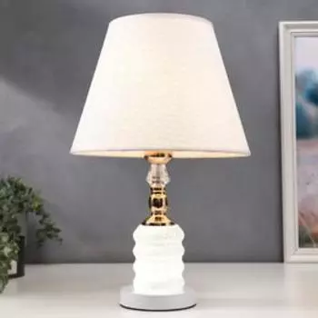 Лампа настольная 16138/1 E27 40 Вт+LED подсветка бело-золотой 282845 см RISALUX