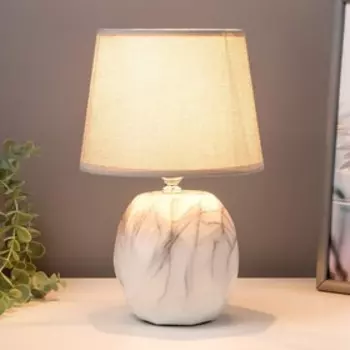 Лампа настольная 16420/1BR E14 40Вт бело-коричневый 17,5х17,5х28,5 см