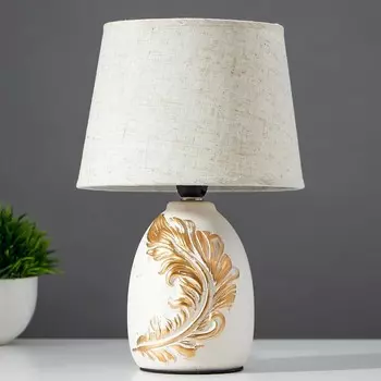 Лампа настольная 16723/1GD E14 40Вт бело-золотой 16х16х27 см