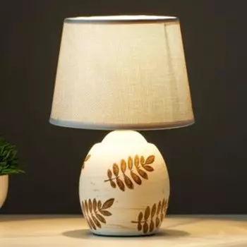 Лампа настольная 16726/1BR E14 40Вт бело-шоколадный 26х26х24 см