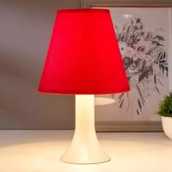 Лампа настольная 92204 1хЕ14 15Вт жемчуг/красный d=18 см, h=28,5 см