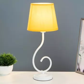 Лампа настольная Буржуа 1х15Вт Е14 16х16х40см белый/желтый RISALUX