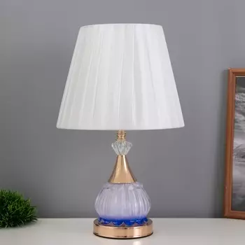 Лампа настольная «Ева» 140 Вт Е27 14 Вт LED золото/синий 252542 см