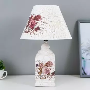 Лампа настольная керамика «Букет с пионами» прямоугольная Е14 220 В 422525 см RISALUX