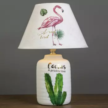 Лампа настольная керамика «Кактус» белый 140 Вт Е14 372525 см RISALUX