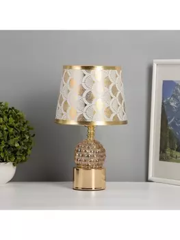 Лампа настольная «Коан» 140 Вт Е27+подсветка LED 5 Вт золото 181830 см