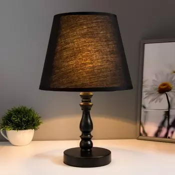Лампа настольная "Ладья" 1x60Вт E27 черный 22х22х38см RISALUX