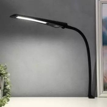 Лампа настольная на струбцине Гермес 8Вт LED, гибкая стойка, черный, h=40 см