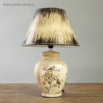 Лампа настольная "Птица в цветочном саду" МИКС Е14 220В 35,5х24,5х24,5 см