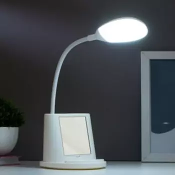 Лампа настольная с зеркалом 91023/1 LED 5Вт USB AKB 3 режима диммер белый 12х10,5х43 см RISALUX 473