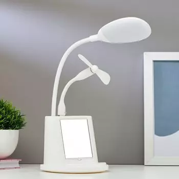 Лампа настольная с зеркалом 91023/1 LED 5Вт USB AKB 3 режима диммер белый 12х10,5х43 см RISALUX 473