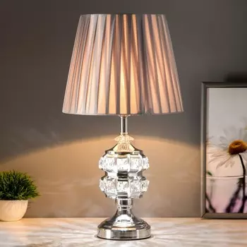 Лампа настольная "Сандра" 1x60Вт E27 хром сиреневый 26х26х47 см RISALUX