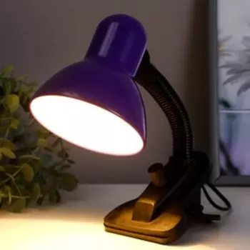 Лампа настольная Школьник на прищепке с диммером 1х40Вт Е27 шнур 1,5м фиолетовый