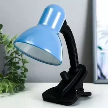 Лампа настольная Школьник на прищепке с диммером 1х40Вт Е27 шнур 1,5м синий