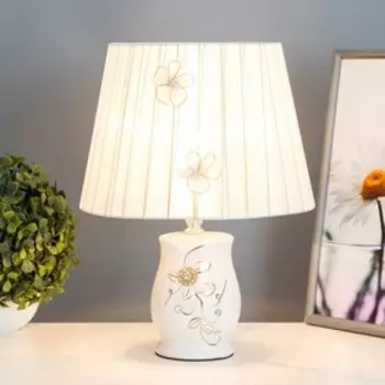 Лампа настольная "Сияющие цветы" 1х40Вт E14 белый 34х24,5х24,5 см