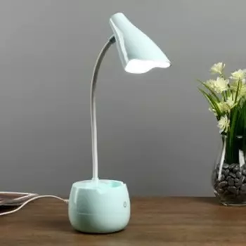Лампа настольная "Терсит" АКБ USB 5Вт голубой 22х9х35 см.