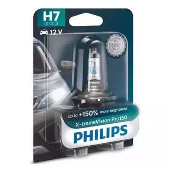 Лампа Philips H7 12 В, 55W(+150% света) X-treme Vision Pro150, блистер 1 шт, 12972XVPB1