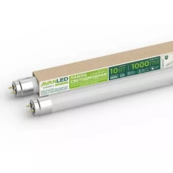 Лампа светодиодная Avanled, G13, 10 Вт, 6500 К, свечение холодное белое