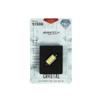 Лампа светодиодная Avantech 12V LED T10x37 5700K (резистор), ярко-белый