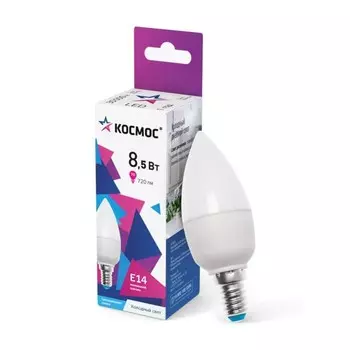 Лампа светодиодная CN 8.5Вт 6500К E14 220В КОСМОС LkecLED8.5wCNE1465