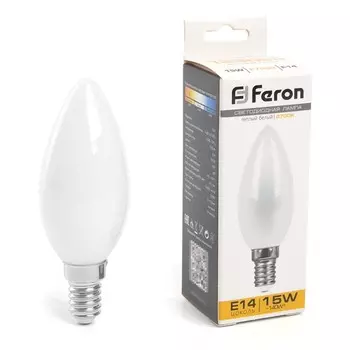 Лампа светодиодная Feron, E14, 15 Вт, 230 В, белый теплый свет