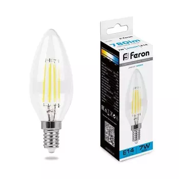 Лампа светодиодная Feron, E14, 7 Вт, 230 В, дневной свет