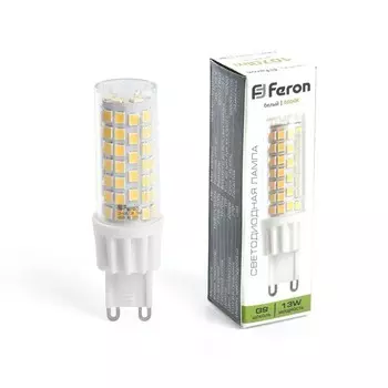 Лампа светодиодная Feron, G9, 13 Вт, 175-265 В, белый свет