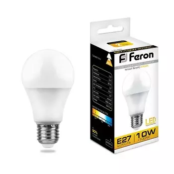 Лампа светодиодная FERON, "Шар", Е27, 10 Вт, 230 В, 2700 К