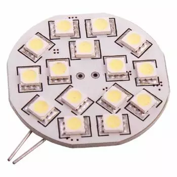 Лампа светодиодная G4, 12V, 15 SMD диодов, 1-контакт, белая SKYWAY, габариты, стопы, SG4-15SMD-3528 W