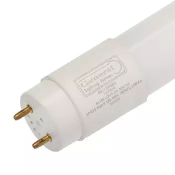 Лампа светодиодная GENERAL GLT8F, T8, G13, 18 Вт, 230 В, 4000 К, 1600 Лм, 1200 мм