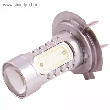 Лампа светодиодная H7 12V 5 HP диодов 1-конт линза Белая Skyway, S08201024