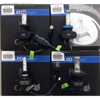 Лампа светодиодная, KS-auto, H7 36W 4000LM 6500K IP65 Premium High Power с радиатором, набор 2 шт