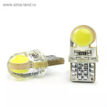 Лампа светодиодная KS, Т10 (W2.1-9.5d), 12 В, белая, COB 1СL, б/цокольная