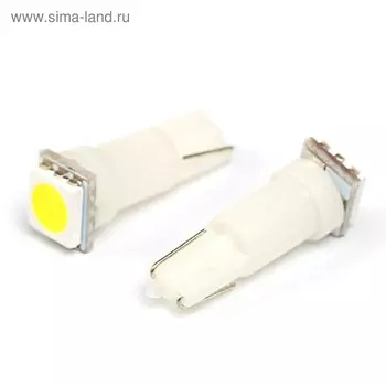 Лампа светодиодная KS, Т5, W2.0-4.6d, 12 В, белая, 1 SMd=5050, б/цокольная малая