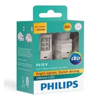 Лампа светодиодная Philips 12 В, WY21W, 4,3 Вт, Ultinon LED + Обманка 12V 21W